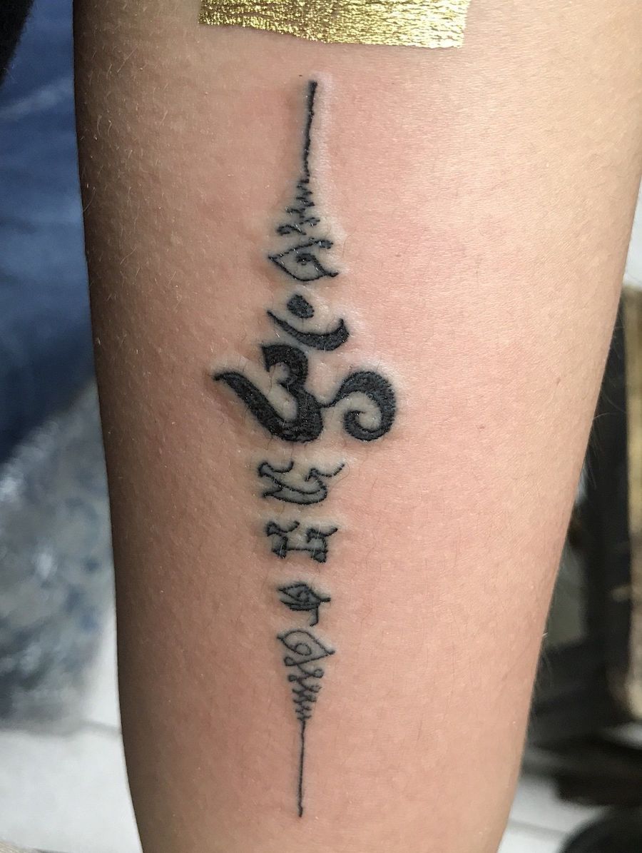 Ohm Yantra — traditional Thai yantra tattoo in Thailand